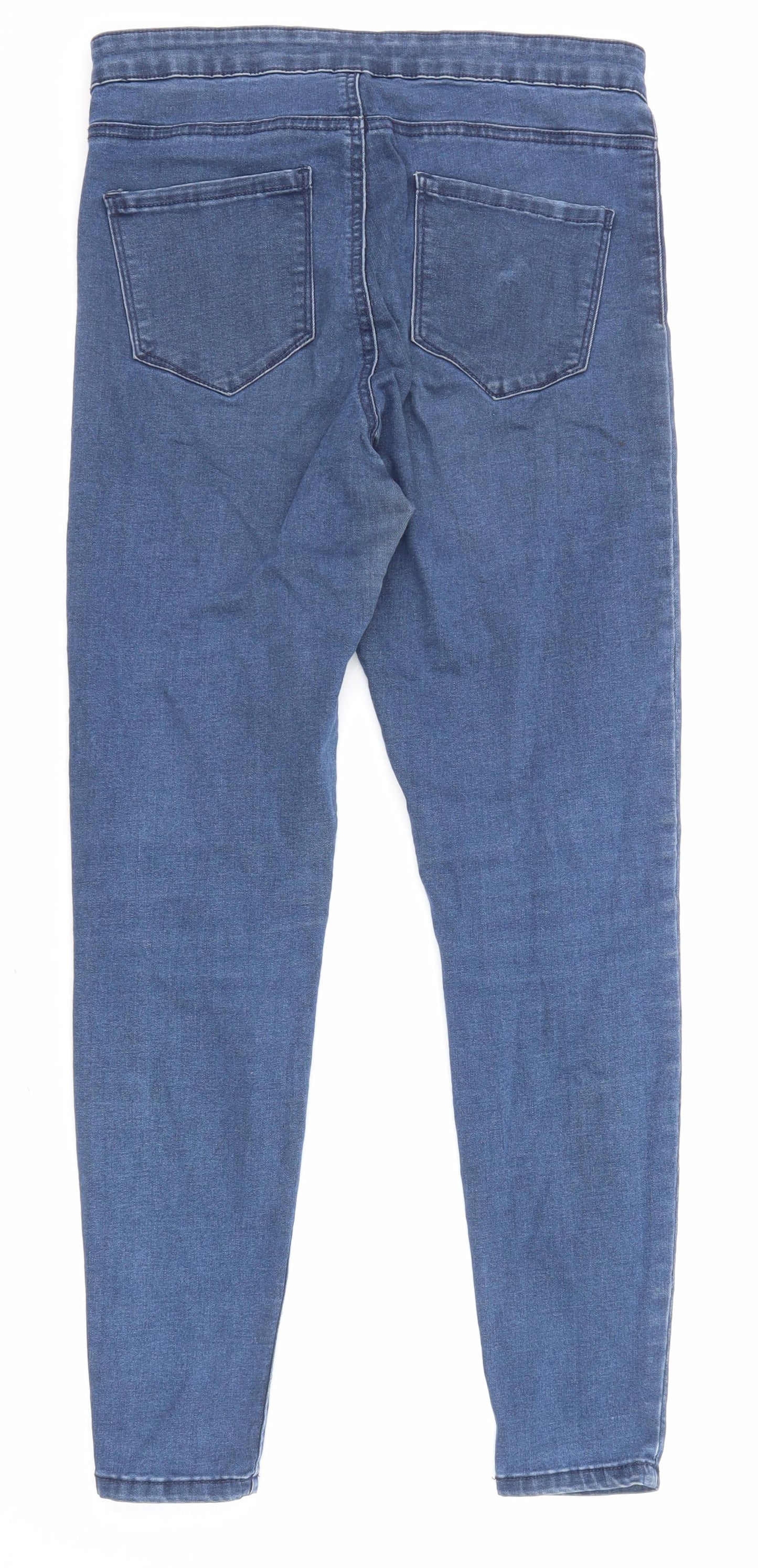 Denim & Co. Womens Blue Cotton Skinny Jeans Size 12 Regular Zip