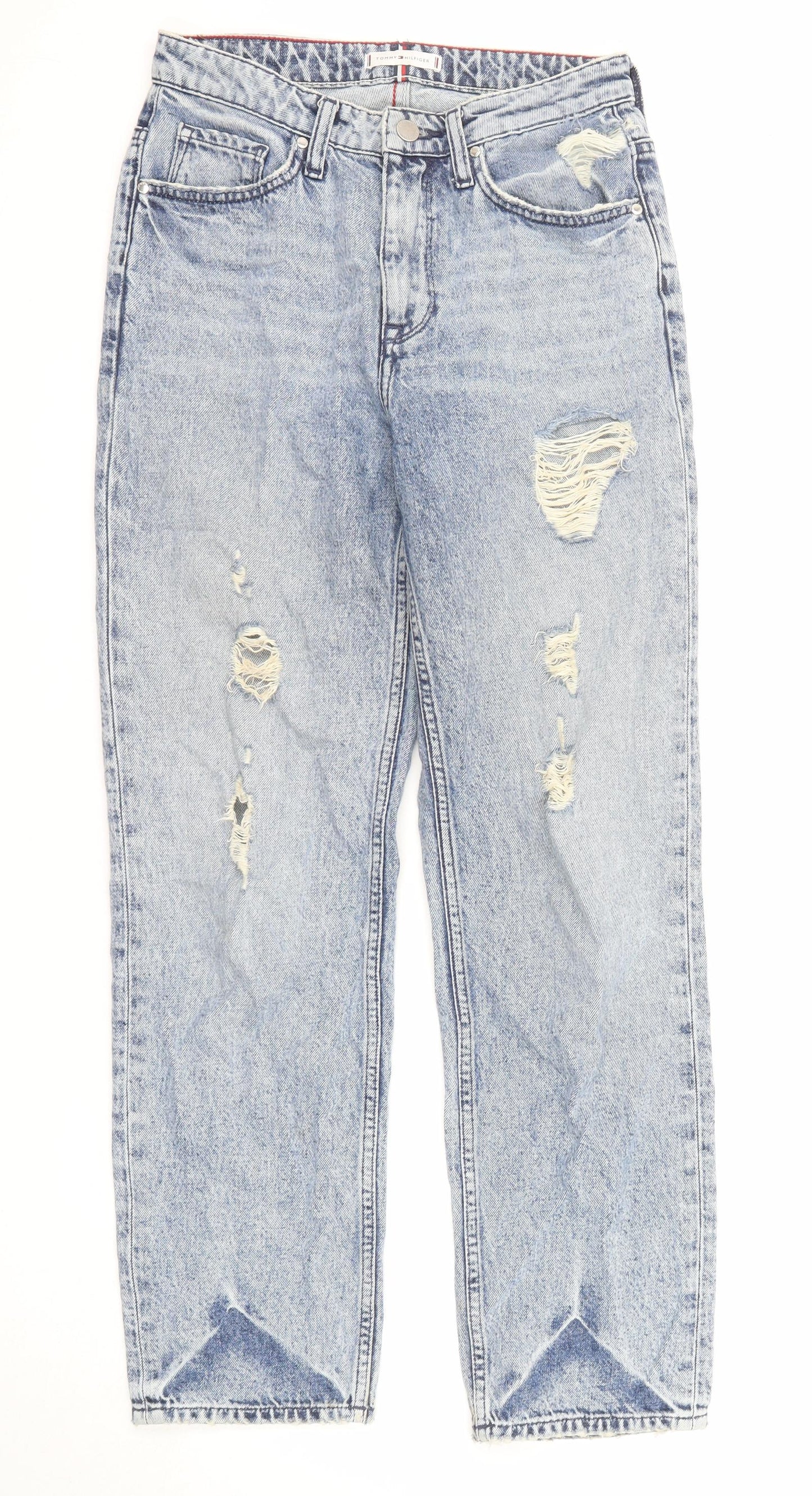 Tommy Hilfiger Womens Blue Cotton Straight Jeans Size 26 in Regular Zip