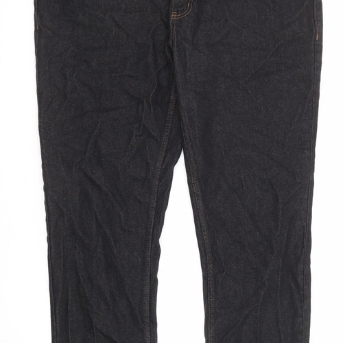 George Mens Black Cotton Straight Jeans Size 40 in L32 in Regular Zip