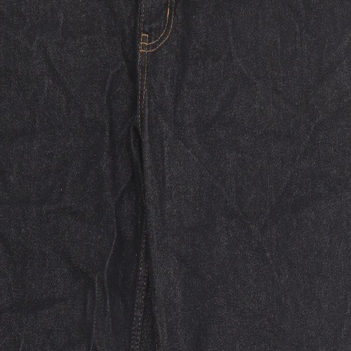 George Mens Black Cotton Straight Jeans Size 40 in L32 in Regular Zip