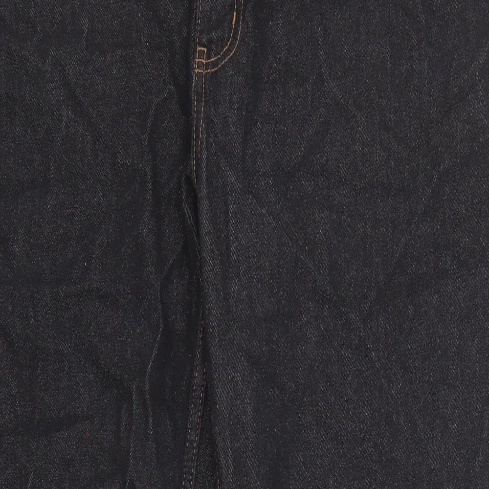 George Mens Black Cotton Straight Jeans Size 40 in L32 in Regular Zip
