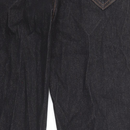 George Mens Black Cotton Straight Jeans Size 40 in L32 in Regular Zip