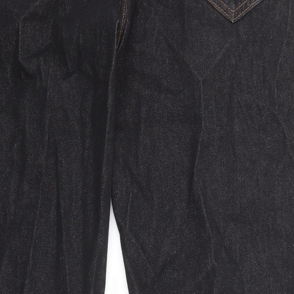 George Mens Black Cotton Straight Jeans Size 40 in L32 in Regular Zip