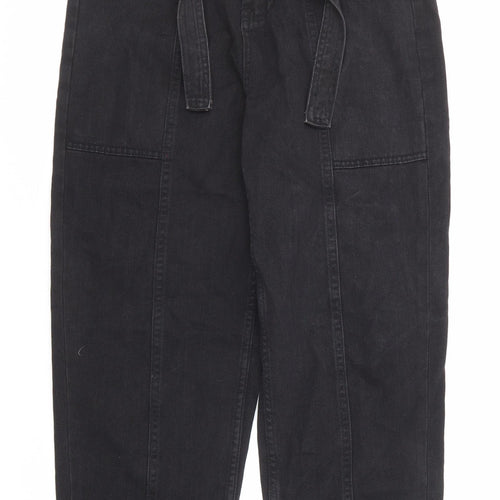 Denim & Co. Womens Black Cotton Tapered Jeans Size 8 Regular Zip