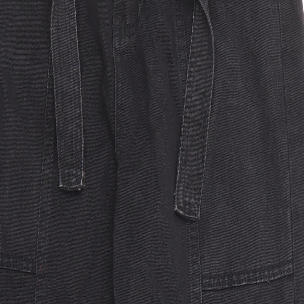 Denim & Co. Womens Black Cotton Tapered Jeans Size 8 Regular Zip