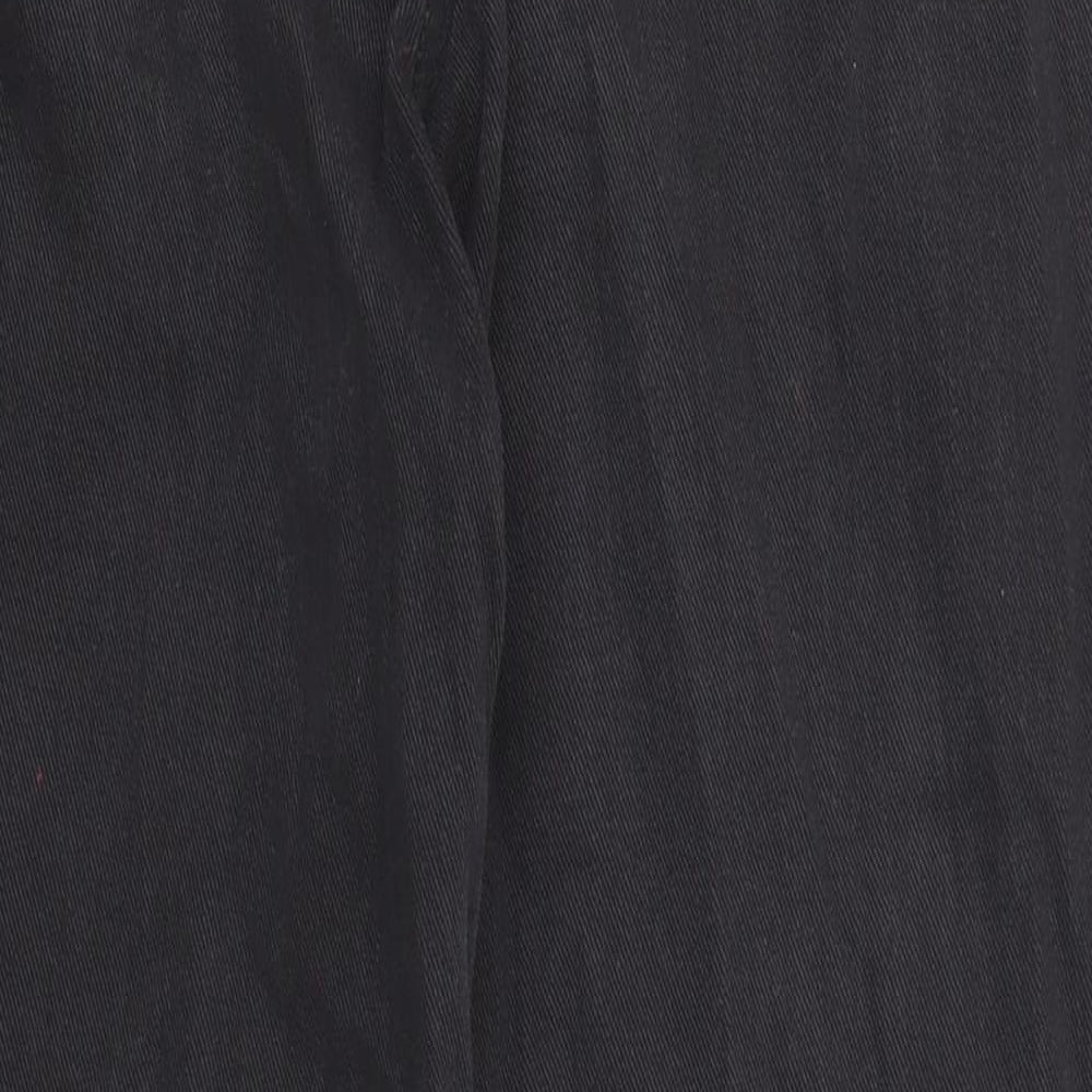 Denim & Co. Womens Black Cotton Tapered Jeans Size 8 Regular Zip