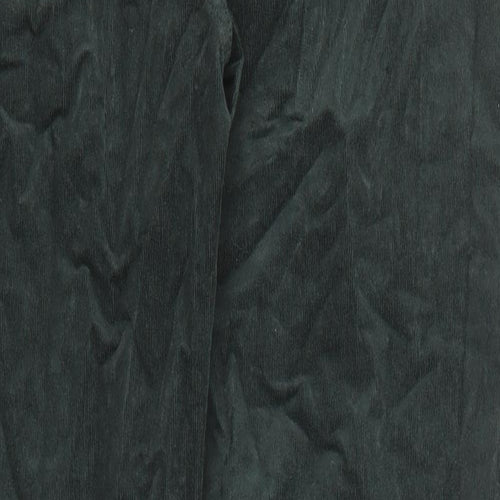 Marks and Spencer Womens Green Cotton Trousers Size 16 Regular Zip