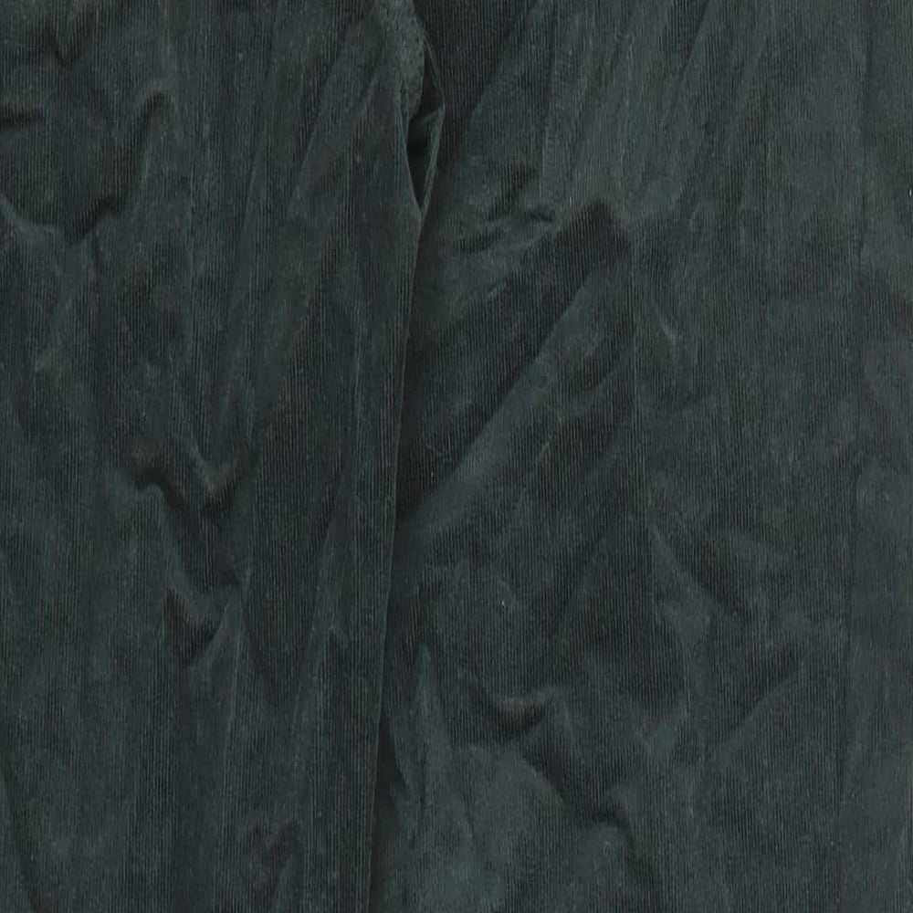 Marks and Spencer Womens Green Cotton Trousers Size 16 Regular Zip
