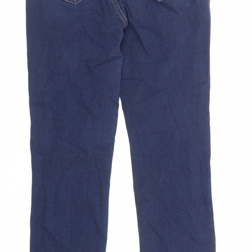 TU Womens Blue Cotton Straight Jeans Size 12 Regular Zip
