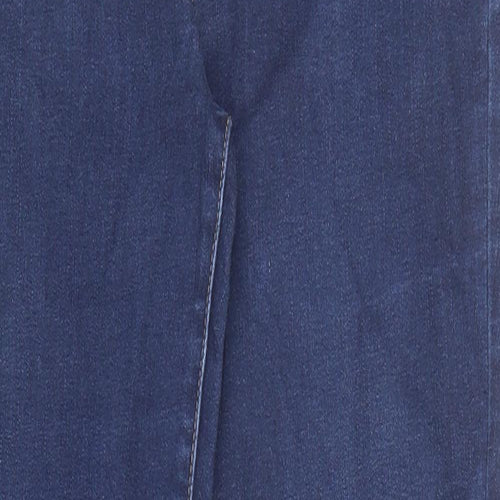 TU Womens Blue Cotton Straight Jeans Size 12 Regular Zip
