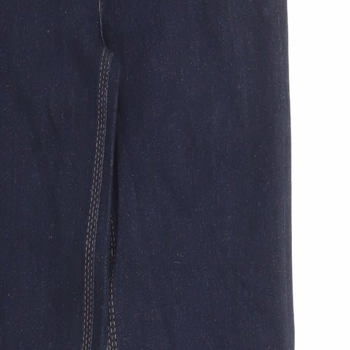 Marks and Spencer Womens Blue Cotton Straight Jeans Size 10 Regular Zip