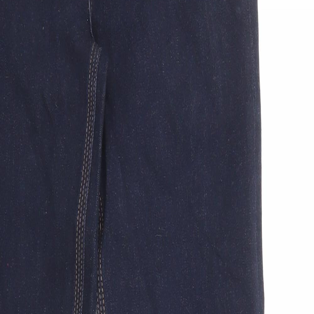 Marks and Spencer Womens Blue Cotton Straight Jeans Size 10 Regular Zip