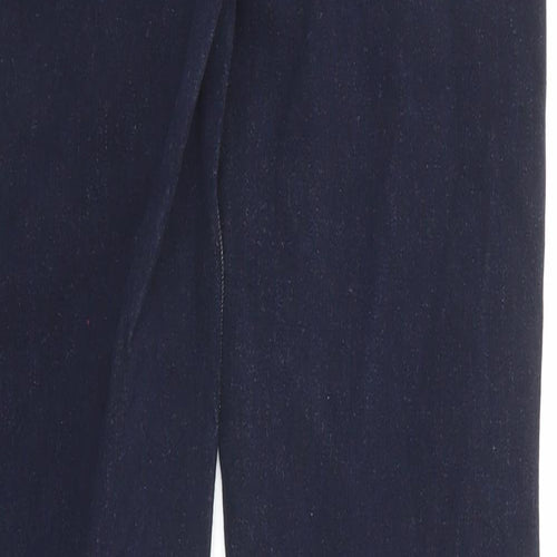 Marks and Spencer Womens Blue Cotton Straight Jeans Size 10 Regular Zip