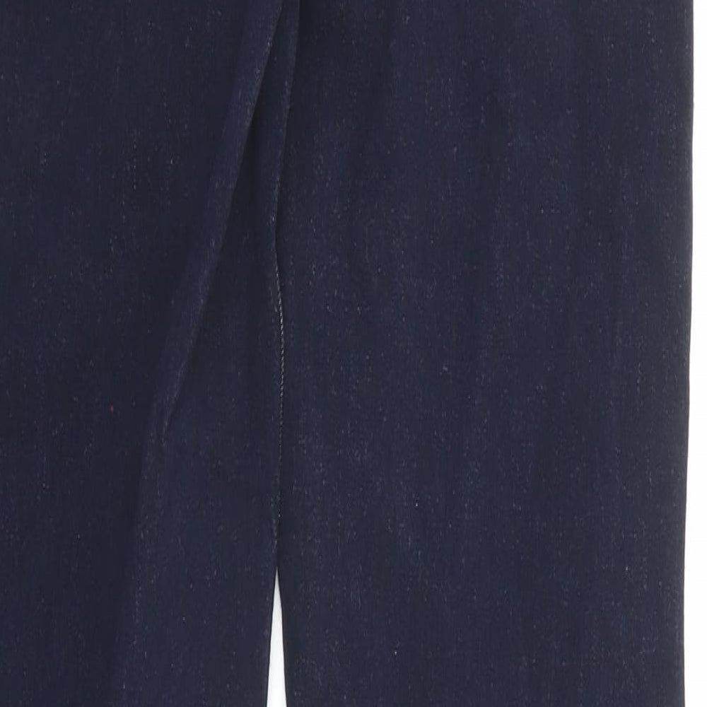 Marks and Spencer Womens Blue Cotton Straight Jeans Size 10 Regular Zip