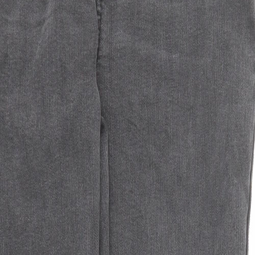 Bonmarché Womens Black Cotton Straight Jeans Size 18 Slim Zip