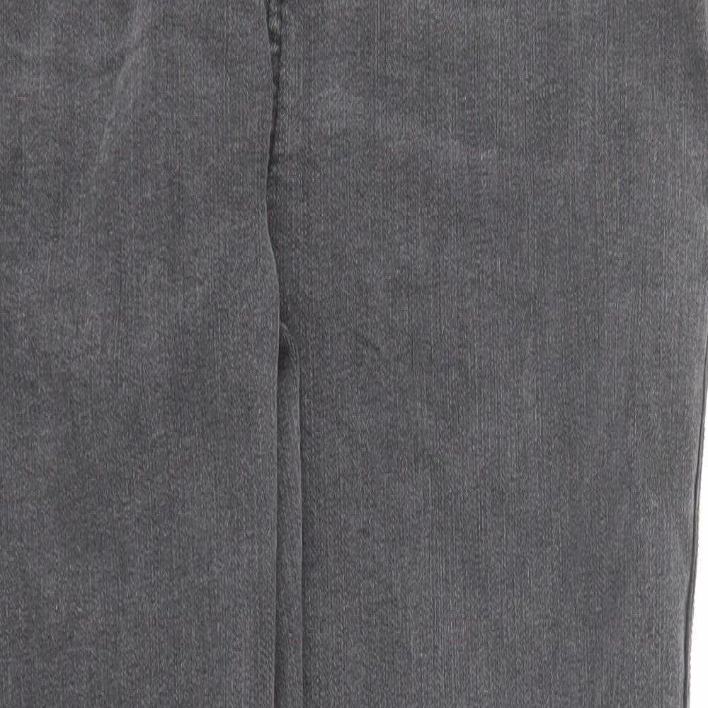 Bonmarché Womens Black Cotton Straight Jeans Size 18 Slim Zip