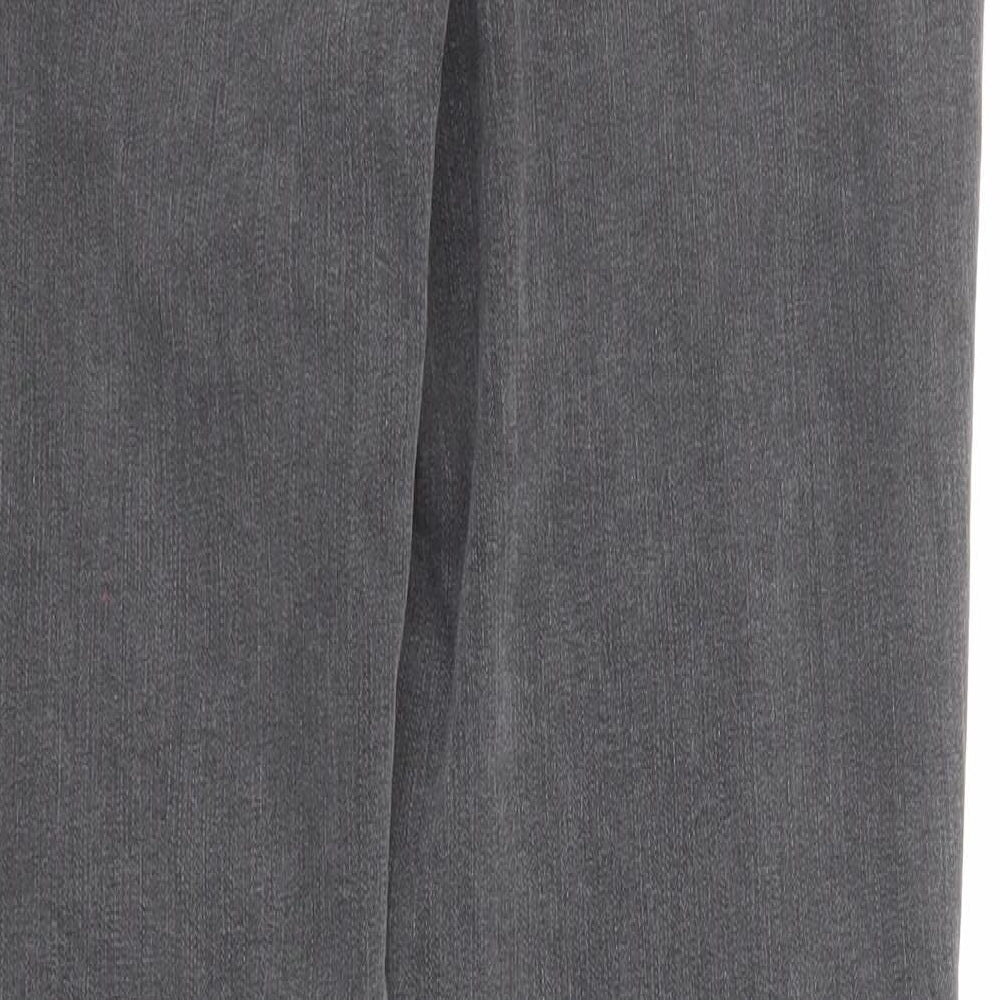 Bonmarché Womens Black Cotton Straight Jeans Size 18 Slim Zip