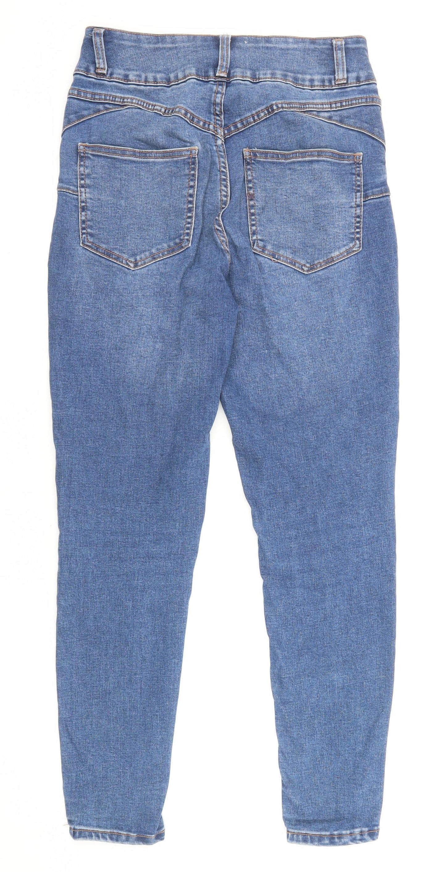 New Look Womens Blue Cotton Skinny Jeans Size 10 Regular Zip