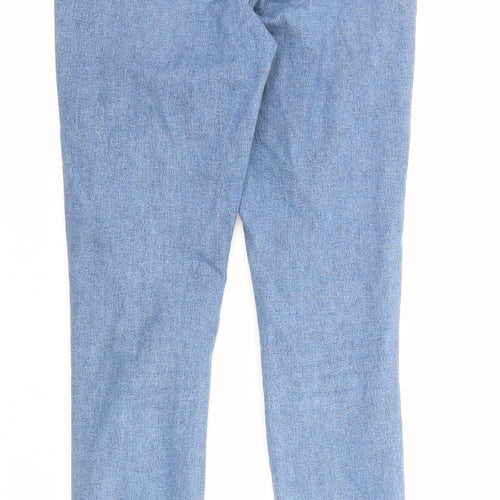 Topshop Womens Blue Cotton Skinny Jeans Size 30 in Regular Zip