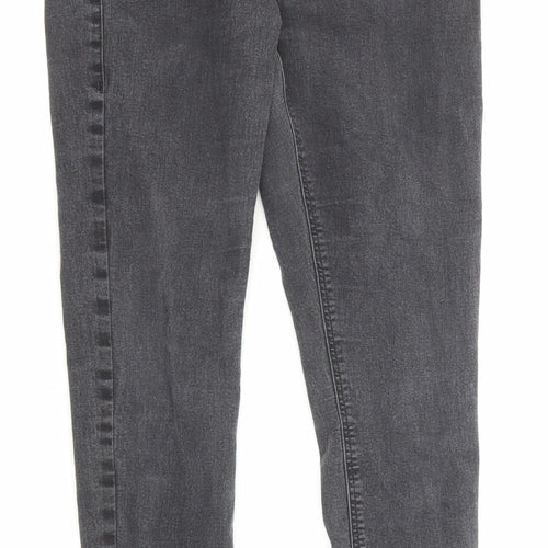 Topshop Womens Grey Cotton Skinny Jeans Size 25 in Regular Zip