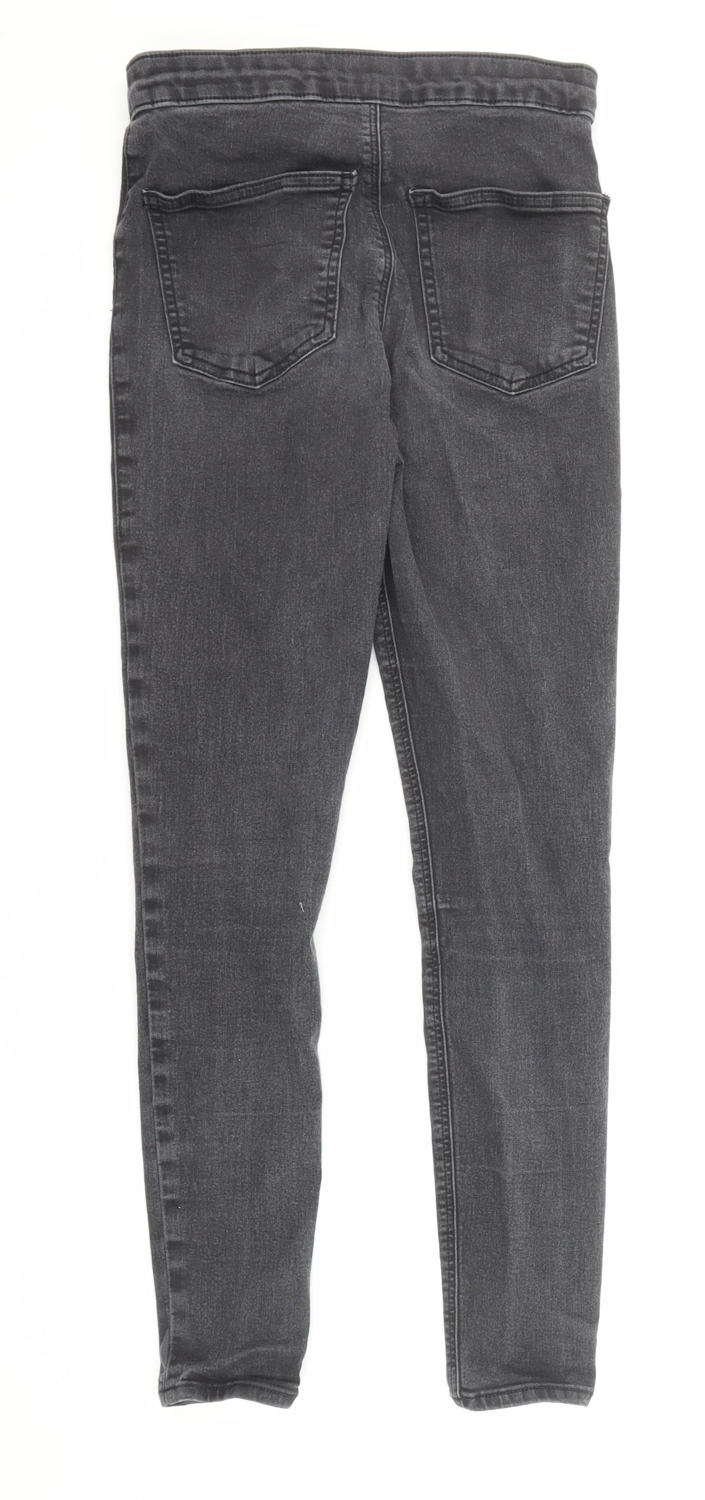 Topshop Womens Grey Cotton Skinny Jeans Size 25 in Regular Zip