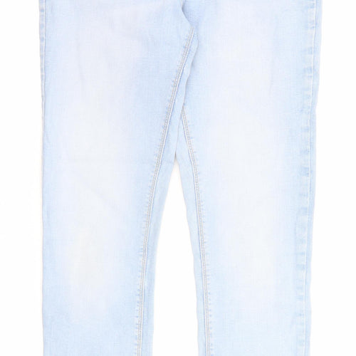 Denim & Co. Womens Blue Cotton Skinny Jeans Size 14 Regular Zip