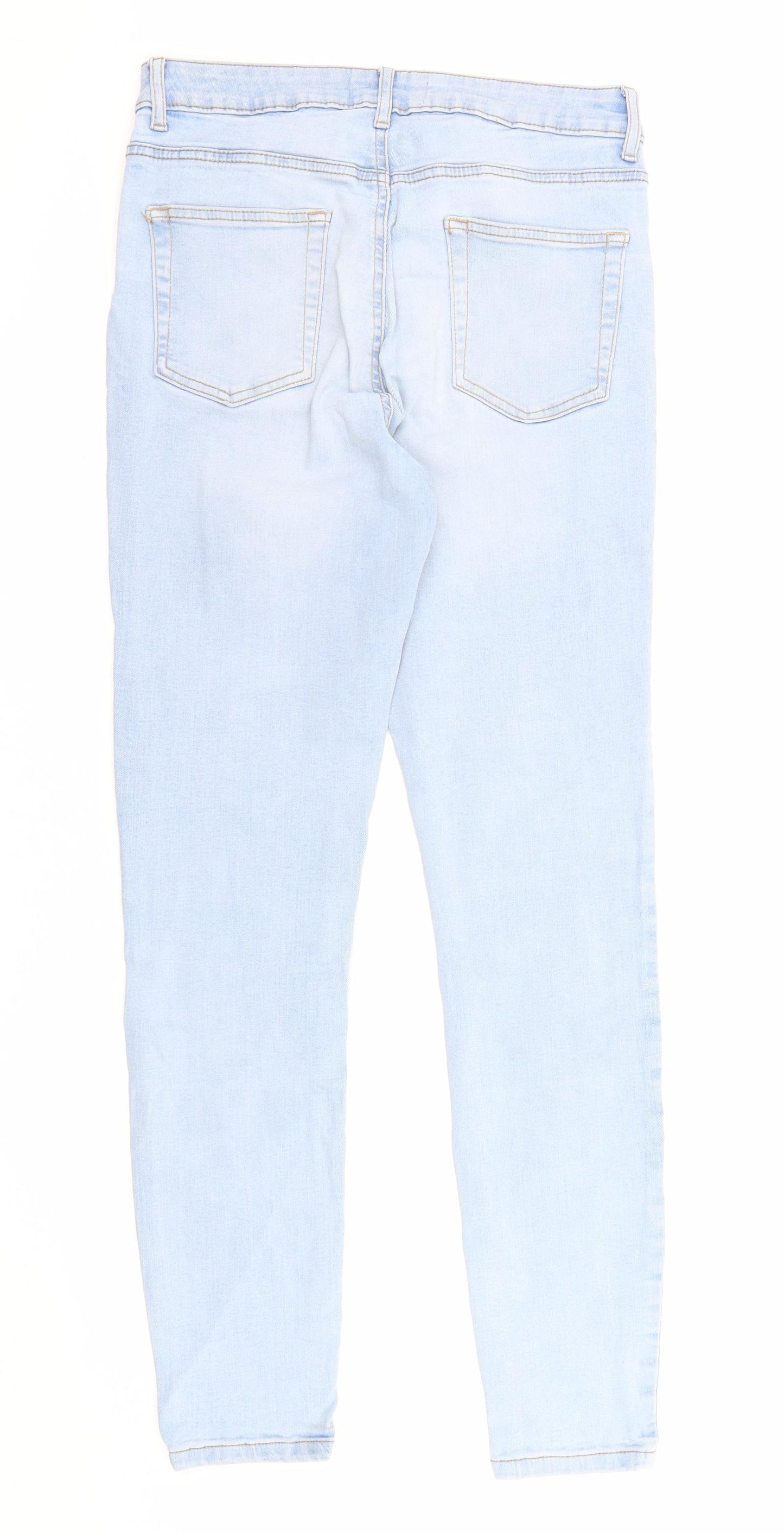 Denim & Co. Womens Blue Cotton Skinny Jeans Size 14 Regular Zip
