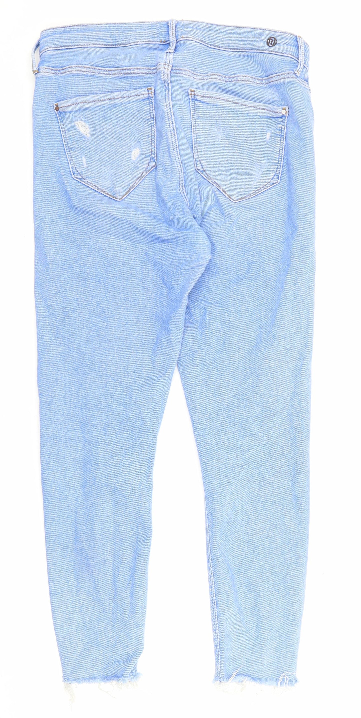 River Island Womens Blue Cotton Skinny Jeans Size 14 Regular Zip