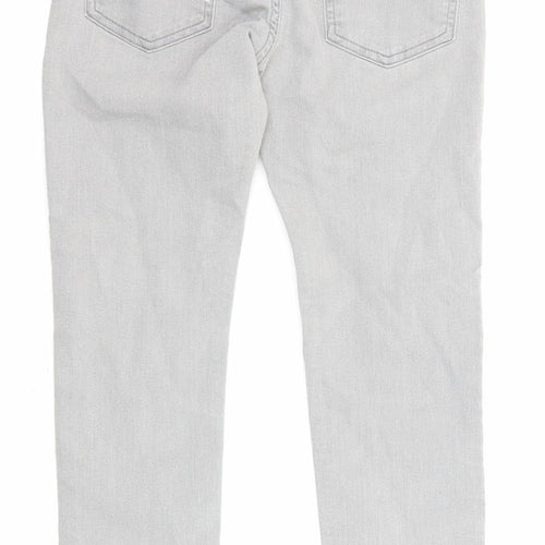 H&M Girls Grey Cotton Skinny Jeans Size 10-11 Years Regular Zip