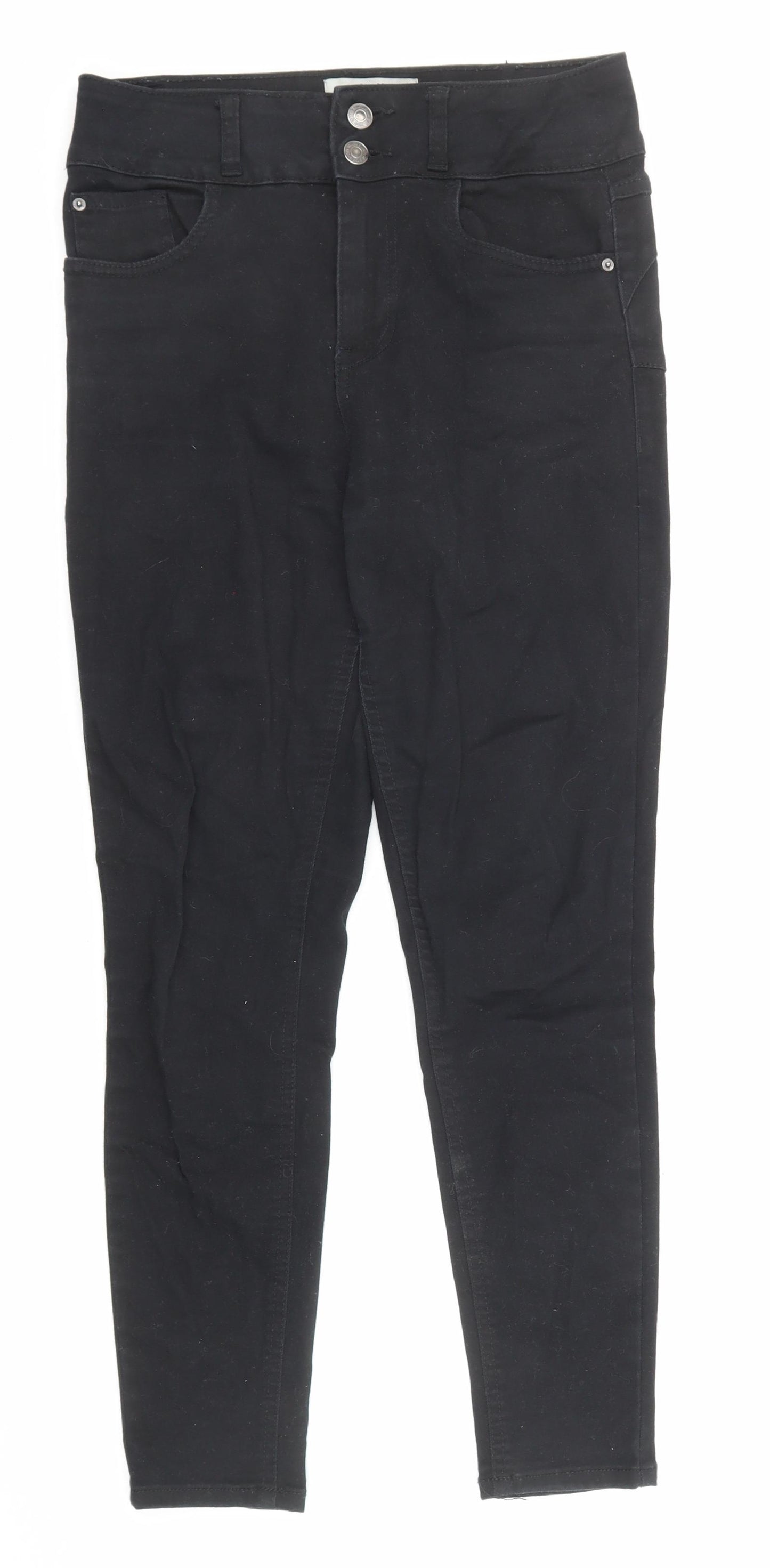 New Look Womens Black Cotton Skinny Jeans Size 10 Regular Zip