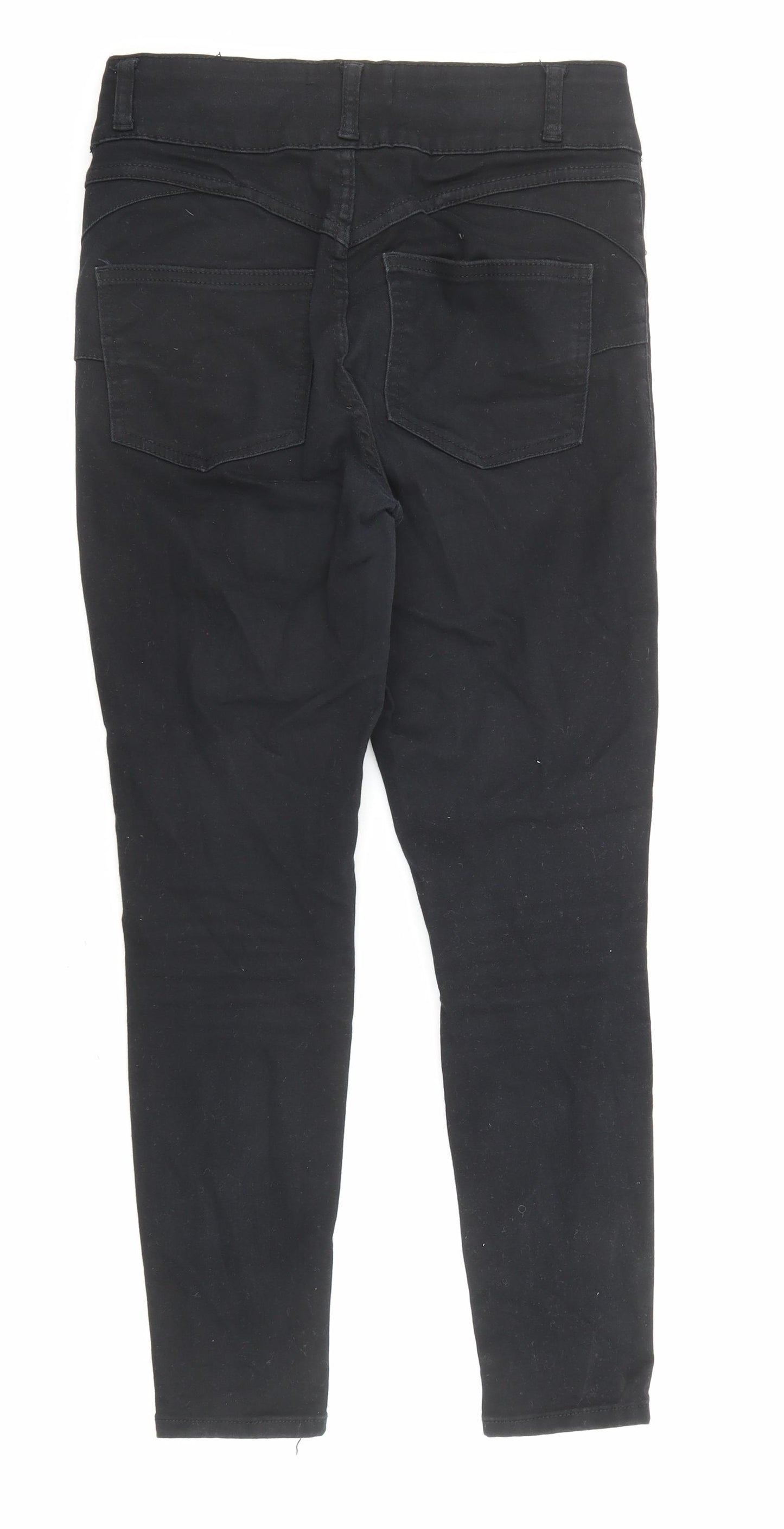 New Look Womens Black Cotton Skinny Jeans Size 10 Regular Zip