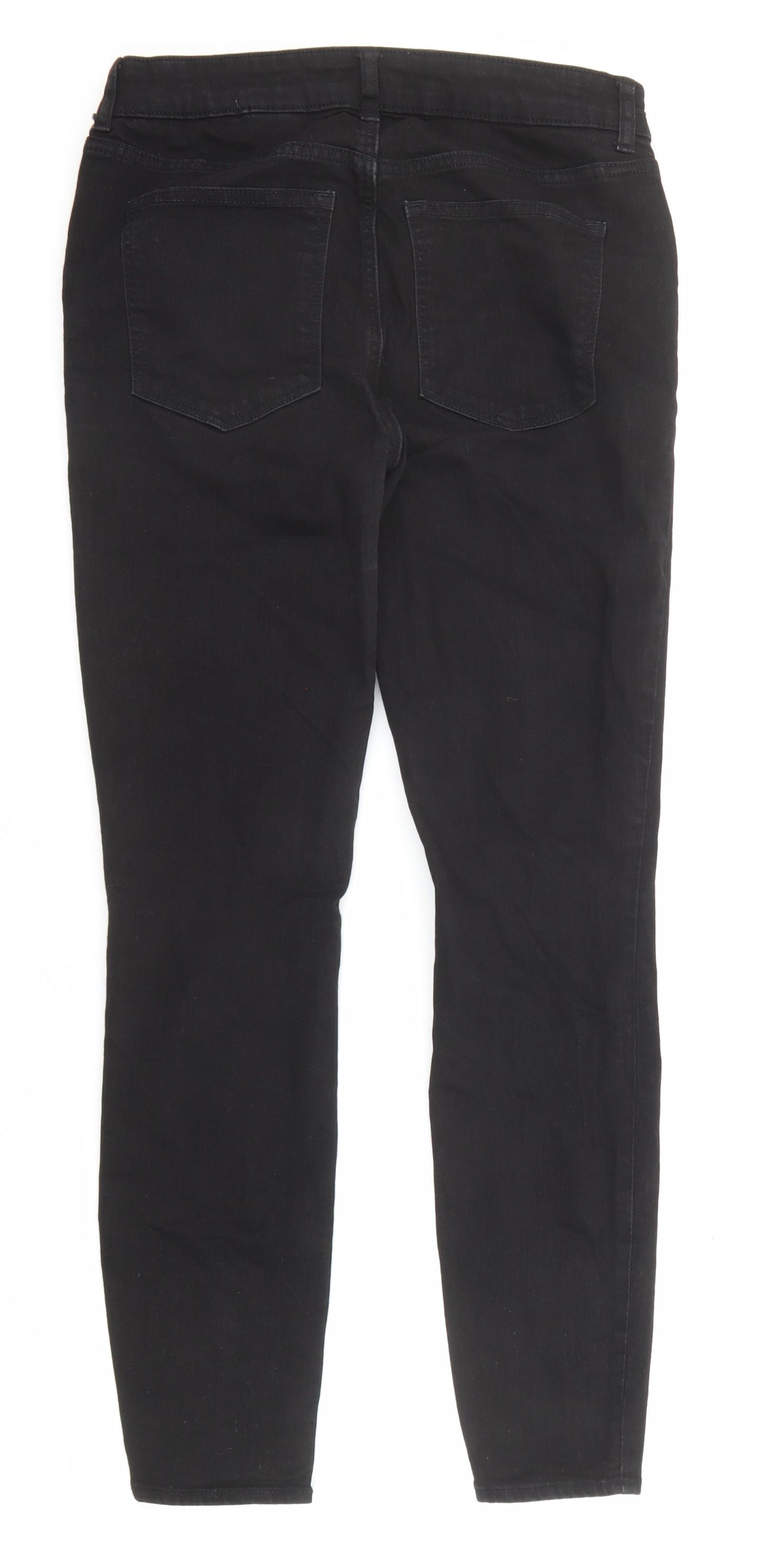 H&M Womens Black Cotton Skinny Jeans Size 28 in Regular Zip