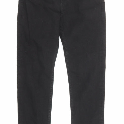 H&M Girls Black Cotton Skinny Jeans Size 10-11 Years Regular Zip