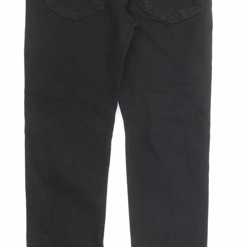 H&M Girls Black Cotton Skinny Jeans Size 10-11 Years Regular Zip