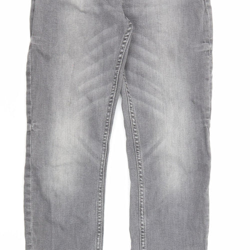 NEXT Boys Grey Cotton Straight Jeans Size 9 Months Regular Zip