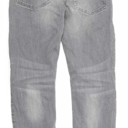 NEXT Boys Grey Cotton Straight Jeans Size 9 Months Regular Zip