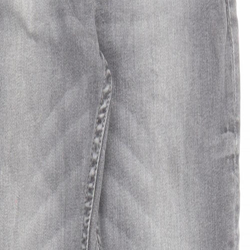 NEXT Boys Grey Cotton Straight Jeans Size 9 Months Regular Zip