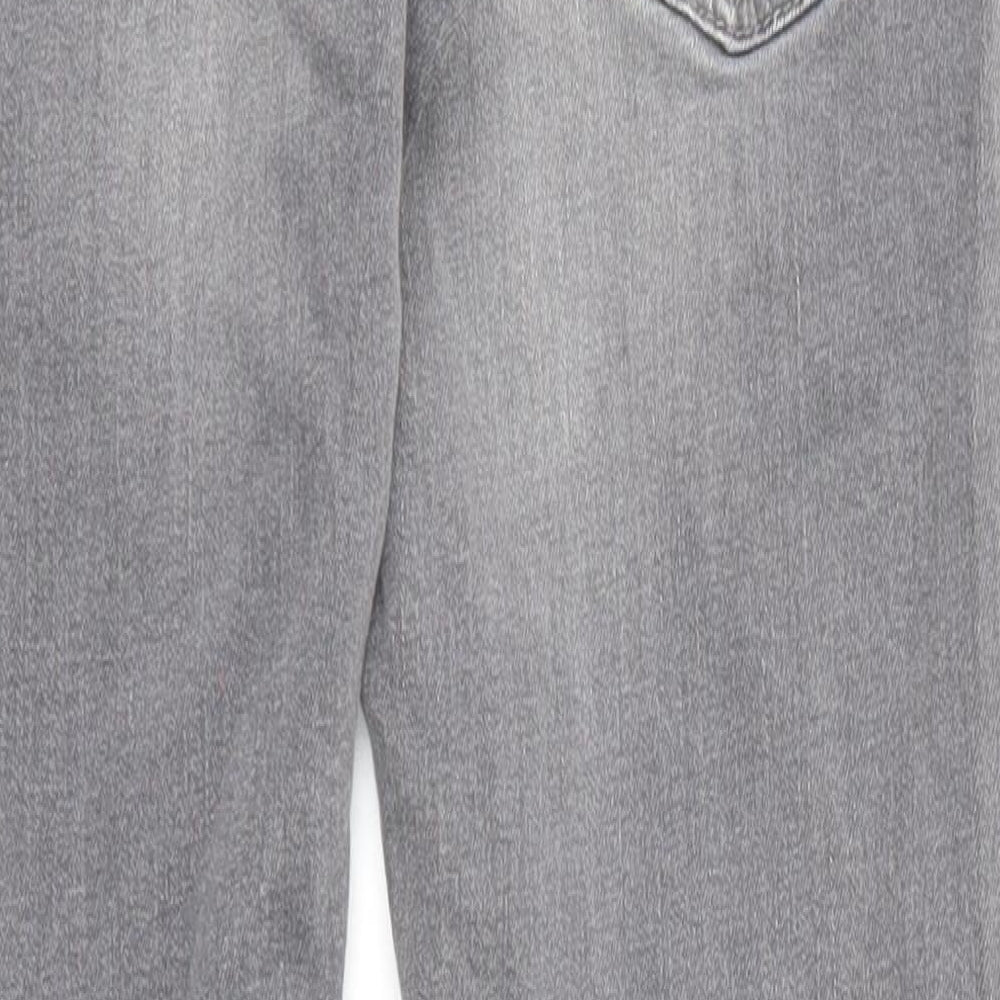 NEXT Boys Grey Cotton Straight Jeans Size 9 Months Regular Zip