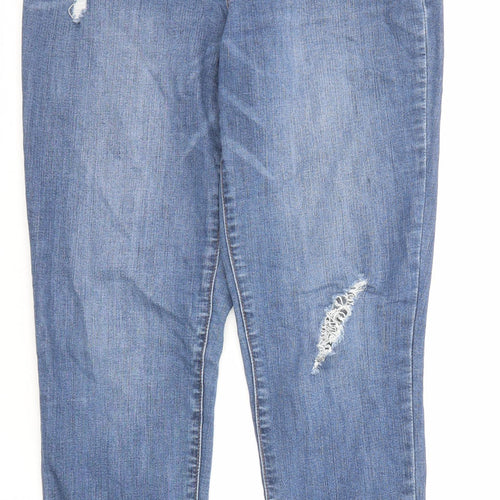 1822 Denim Womens Blue Cotton Straight Jeans Size 10 Regular Zip