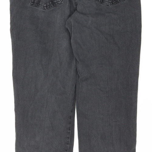 Julipa Womens Black Cotton Straight Jeans Size 16 Regular Zip