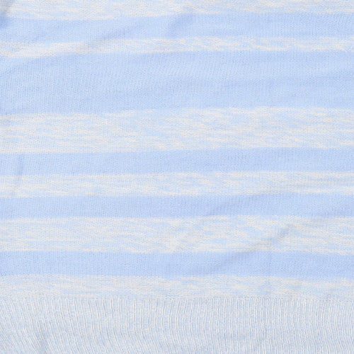Capsule Womens Blue Round Neck Striped Acrylic Pullover Jumper Size S