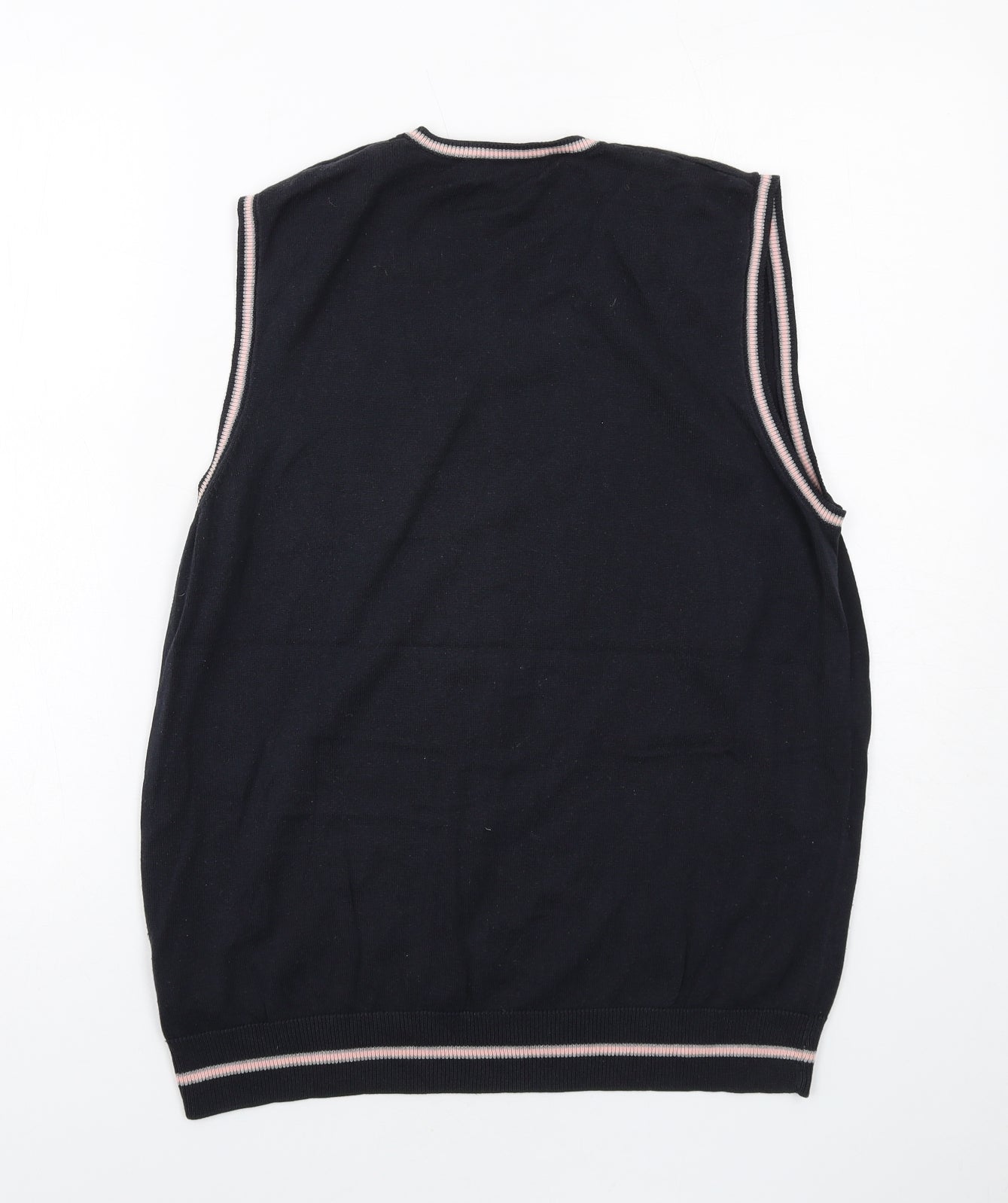 Autograph Mens Black V-Neck Cotton Vest Jumper Size M Sleeveless