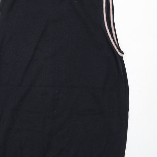 Autograph Mens Black V-Neck Cotton Vest Jumper Size M Sleeveless