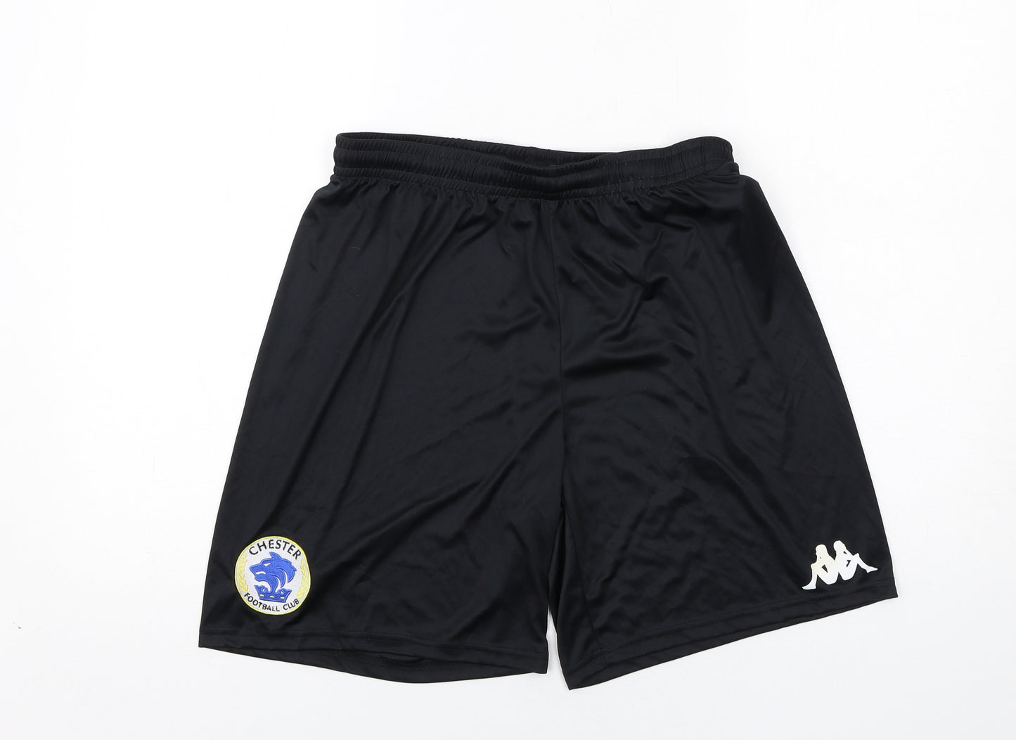 Kappa Mens Black Polyester Sweat Shorts Size L Regular Drawstring - Chester FC