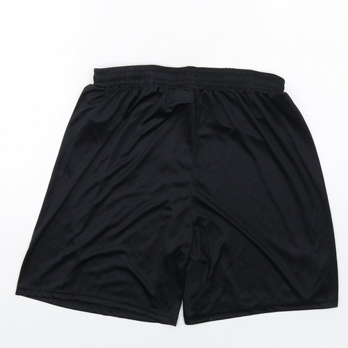 Kappa Mens Black Polyester Sweat Shorts Size L Regular Drawstring - Chester FC