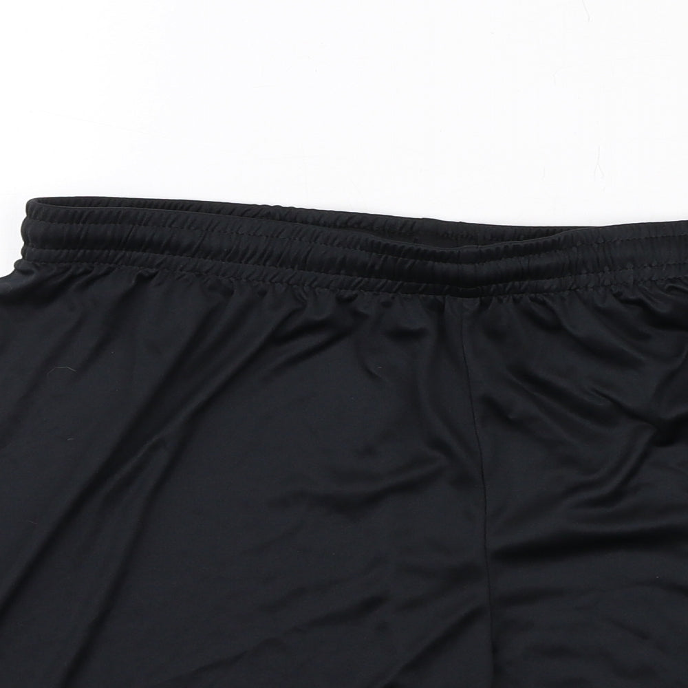 Kappa Mens Black Polyester Sweat Shorts Size L Regular Drawstring - Chester FC
