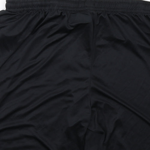 Kappa Mens Black Polyester Sweat Shorts Size L Regular Drawstring - Chester FC