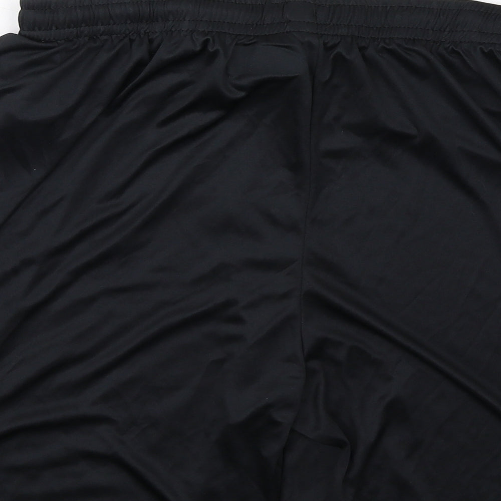 Kappa Mens Black Polyester Sweat Shorts Size L Regular Drawstring - Chester FC