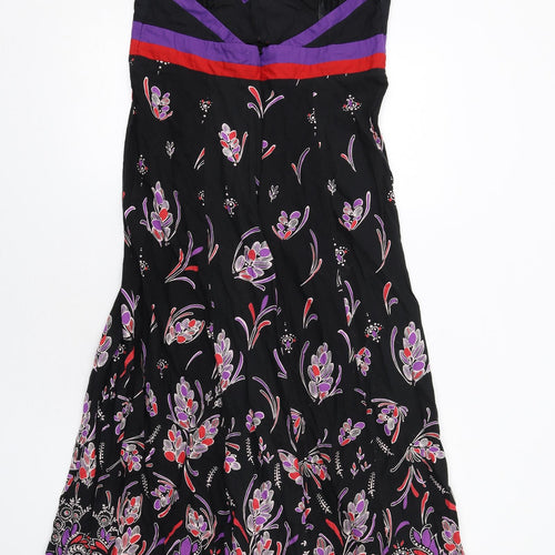 Love Label Womens Multicoloured Paisley Cotton Maxi Size 16 Halter Zip
