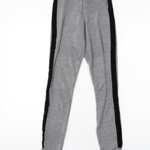 ASOS Womens Grey Plaid Polyester Trousers Size 4 Regular